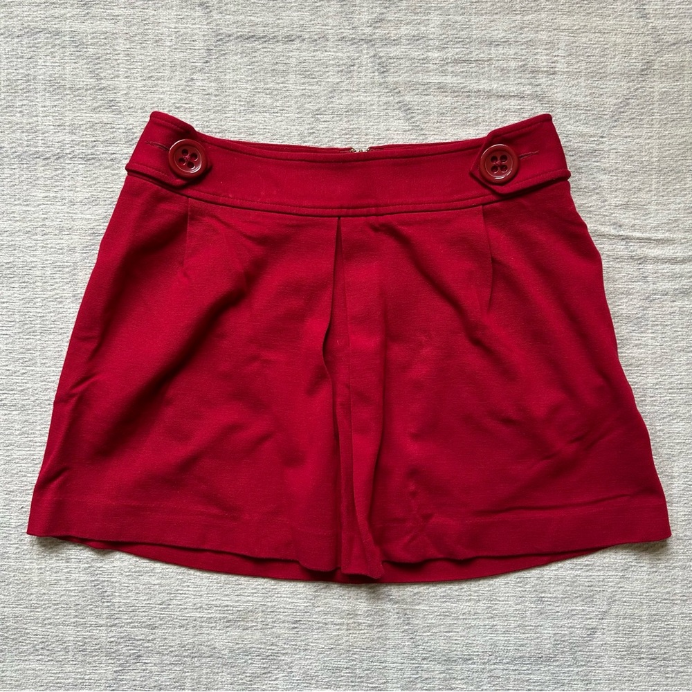 Express Red Button Detail Skirt